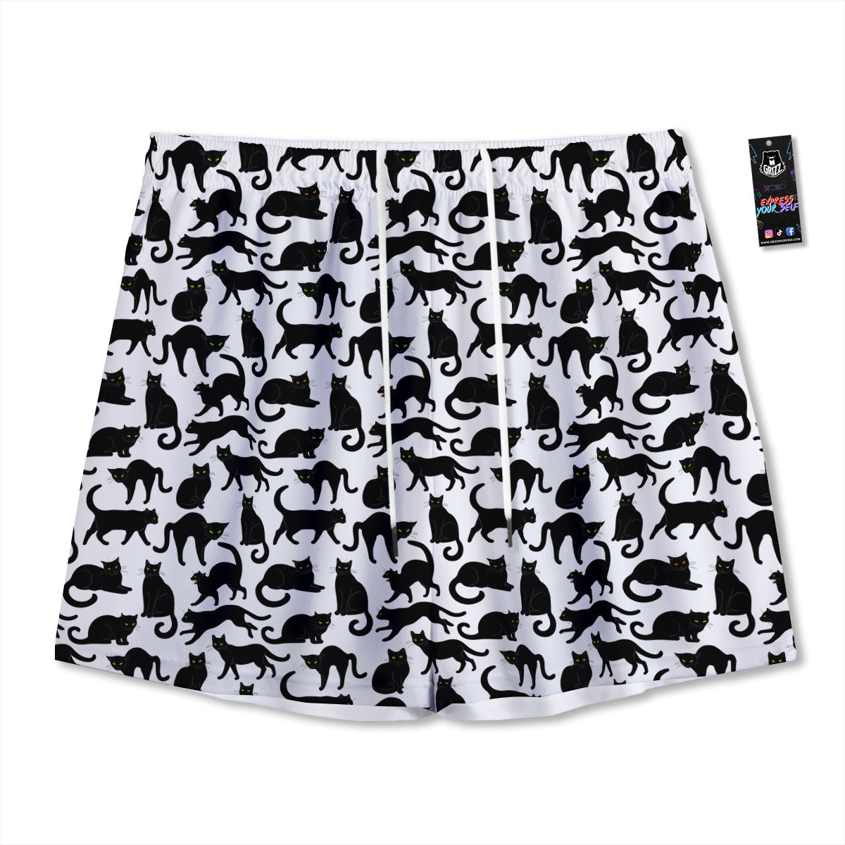 Cartoon Girly Unicorn Print Pattern Mesh Shorts