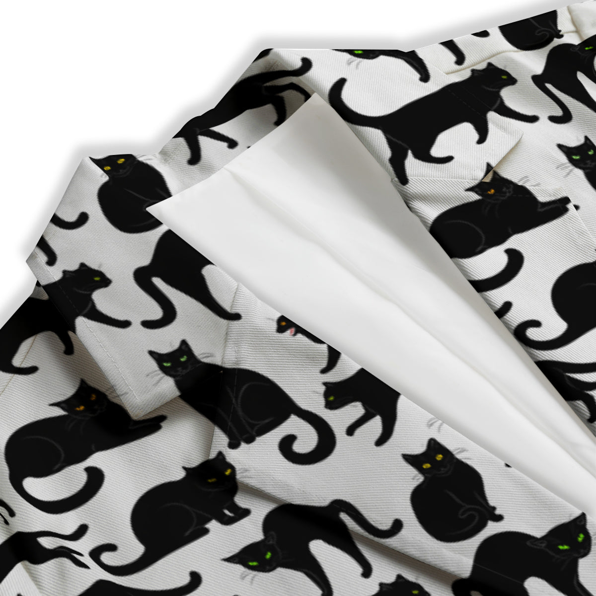 Black Cat And White Print Pattern Women's Blazer-grizzshop