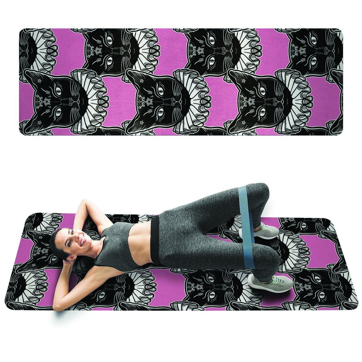 Black Cat Gothic Thin Yoga Mat-grizzshop