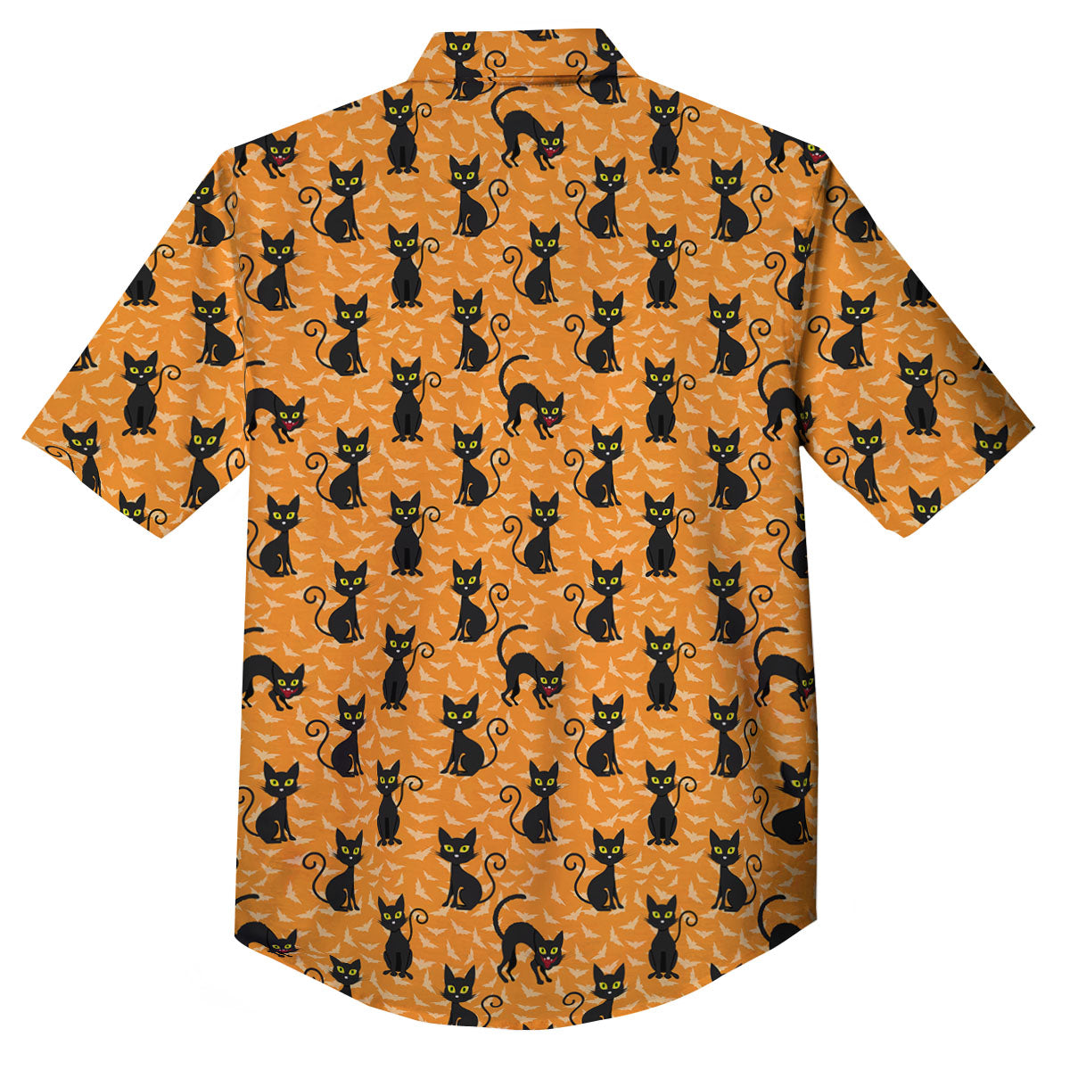 Black Cat Halloween Print Pattern Button Up Shirt-grizzshop
