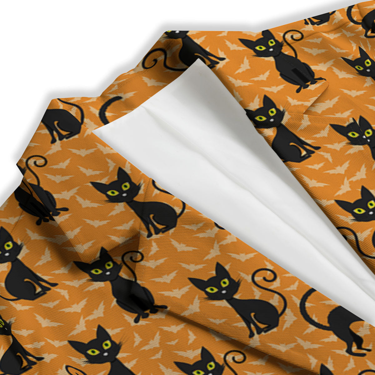Black Cat Halloween Print Pattern Women's Blazer-grizzshop