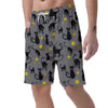 Black Cat Knit Pattern Print Men's Shorts-grizzshop