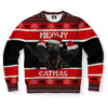 Black Cat Meowy Ugly Christmas Sweater-grizzshop
