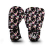 Black Cat Pattern Print Boxing Gloves-grizzshop