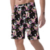 Black Cat Pattern Print Men's Shorts-grizzshop