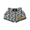 Black Cat Print Pattern Muay Thai Boxing Shorts-grizzshop