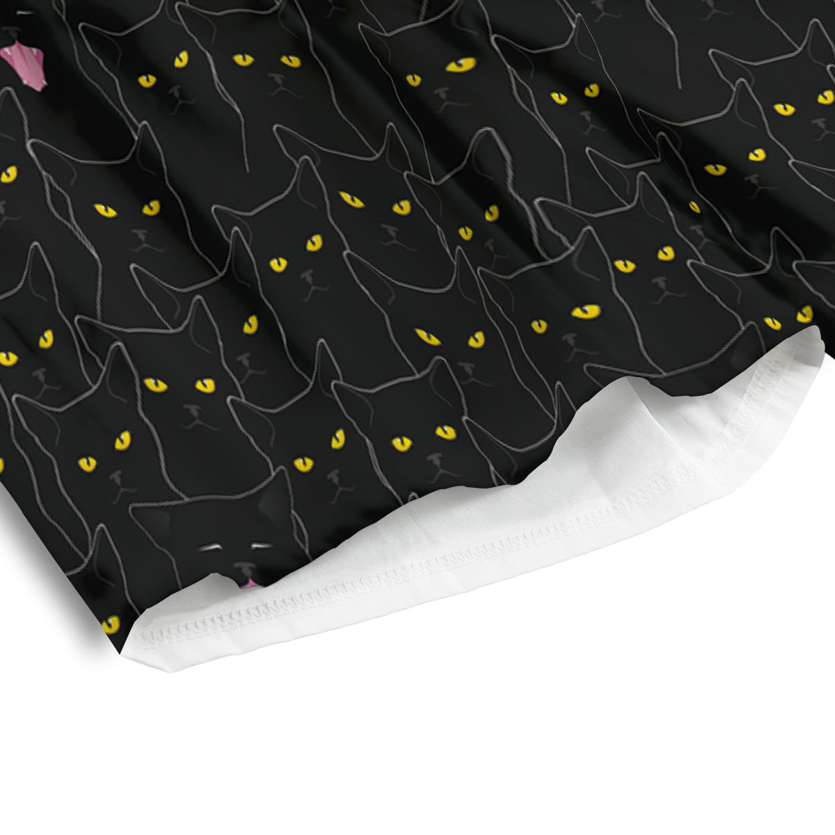 Black Cats Eyes Yellow Print Pattern Men's Athletic Shorts