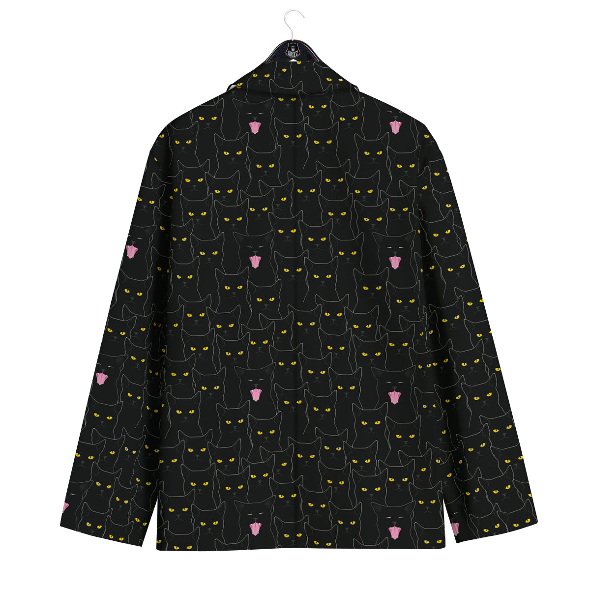 Black Cats Eyes Yellow Print Pattern Men's Sport Coat-grizzshop