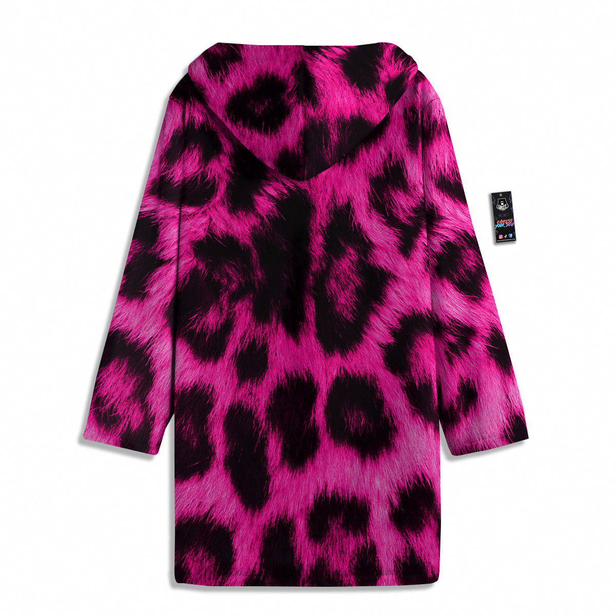 Black Cheetah And Hot Pink Print Men's Windbreaker Jacket-grizzshop