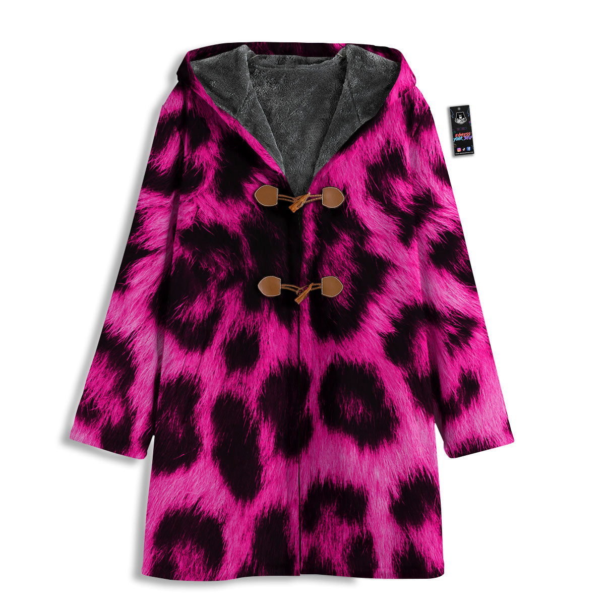 Black Cheetah And Hot Pink Print Men's Windbreaker Jacket-grizzshop