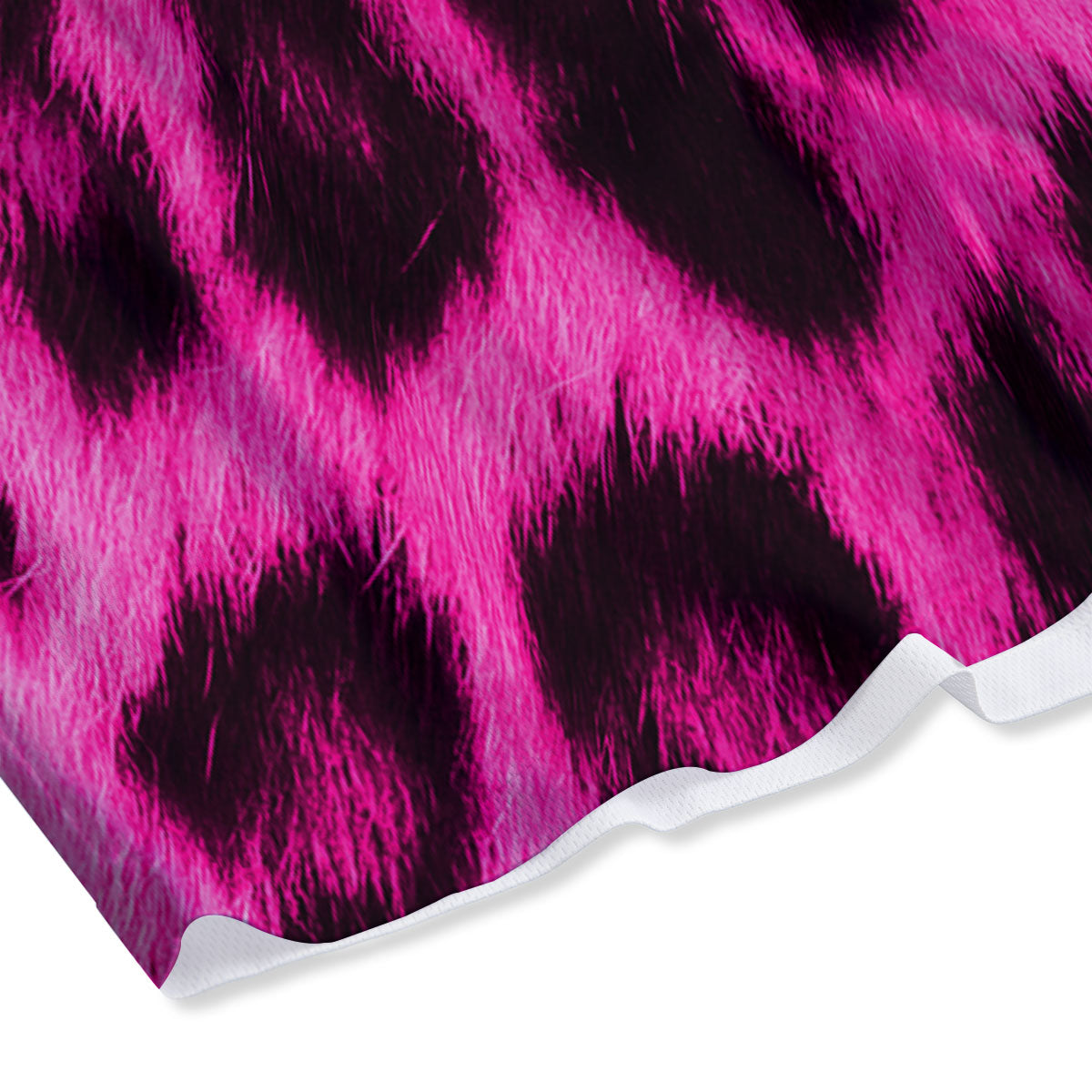 Black Cheetah And Hot Pink Print Mesh Shorts