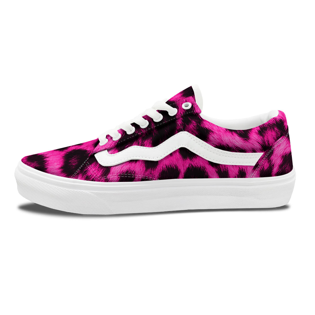 Black Cheetah And Hot Pink Print Skate Shoes-grizzshop