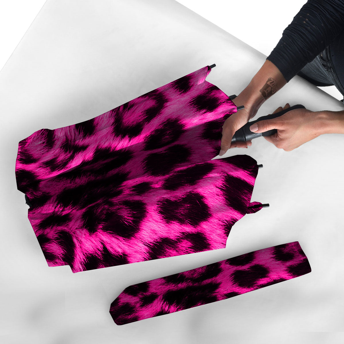 Black Cheetah And Hot Pink Print Umbrella-grizzshop