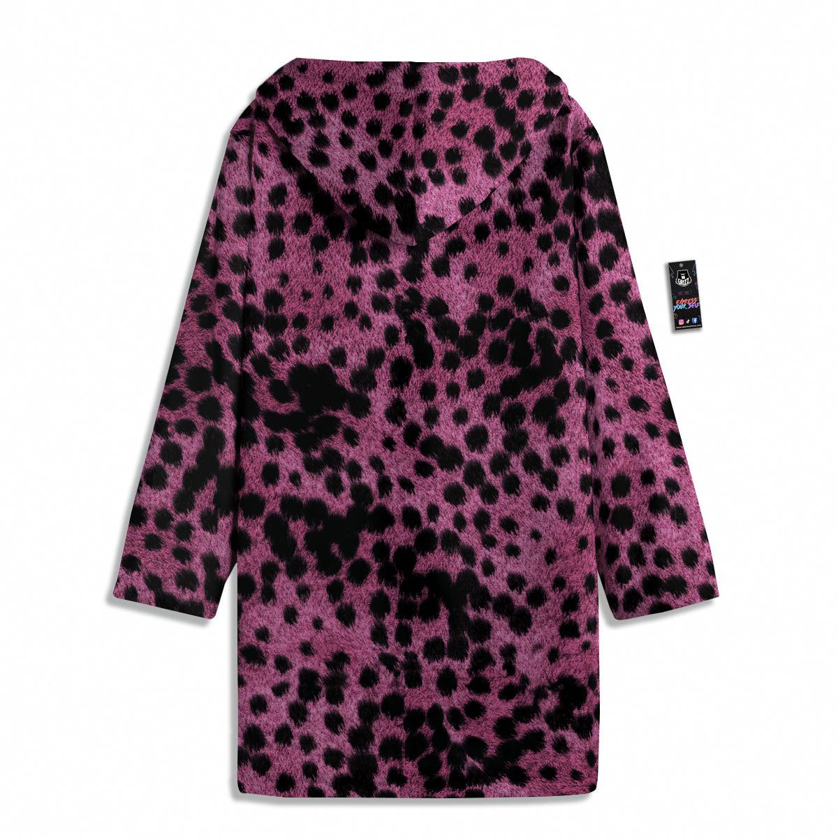 Black Cheetah And Hot Purple Print Men's Windbreaker Jacket-grizzshop