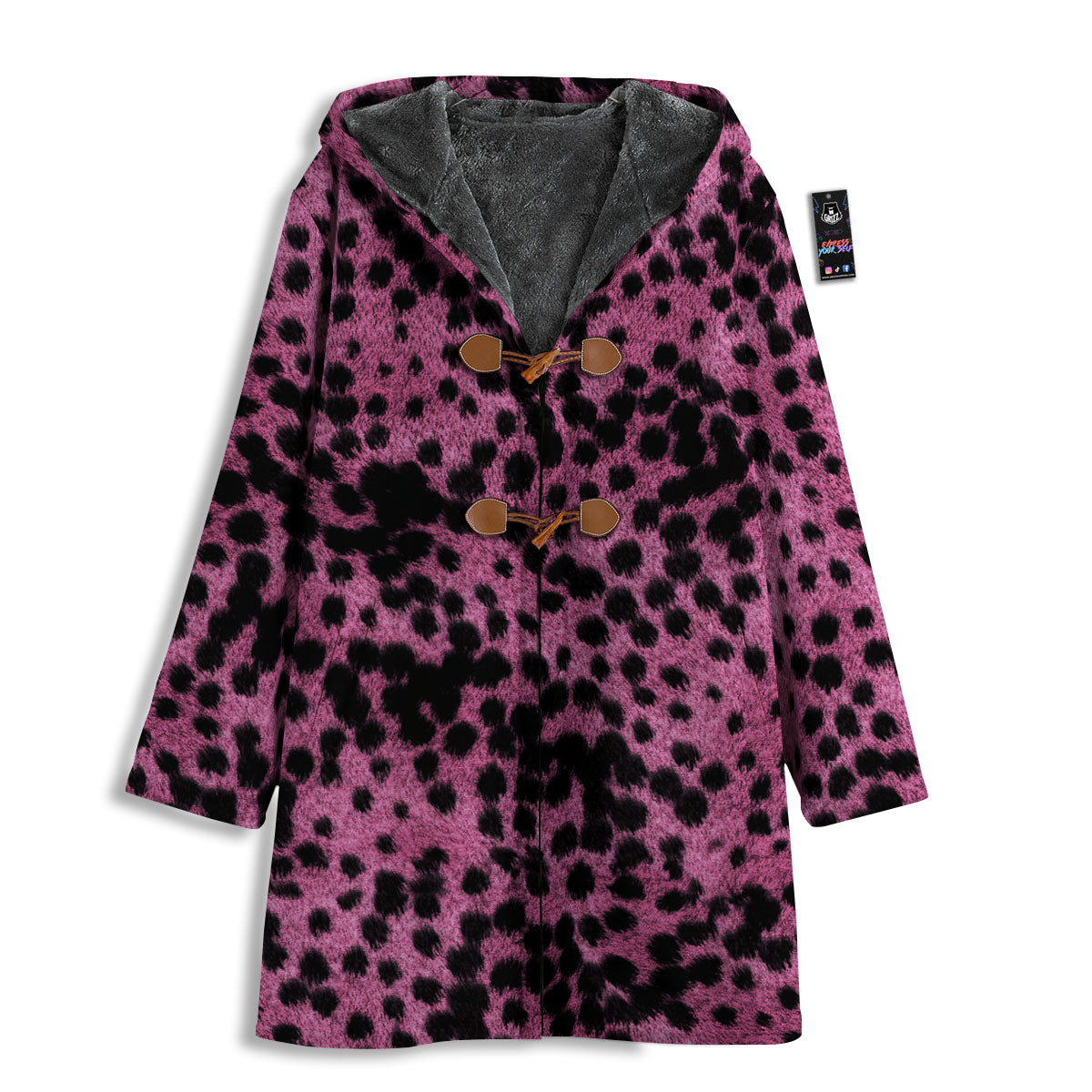 Black Cheetah And Hot Purple Print Men's Windbreaker Jacket-grizzshop