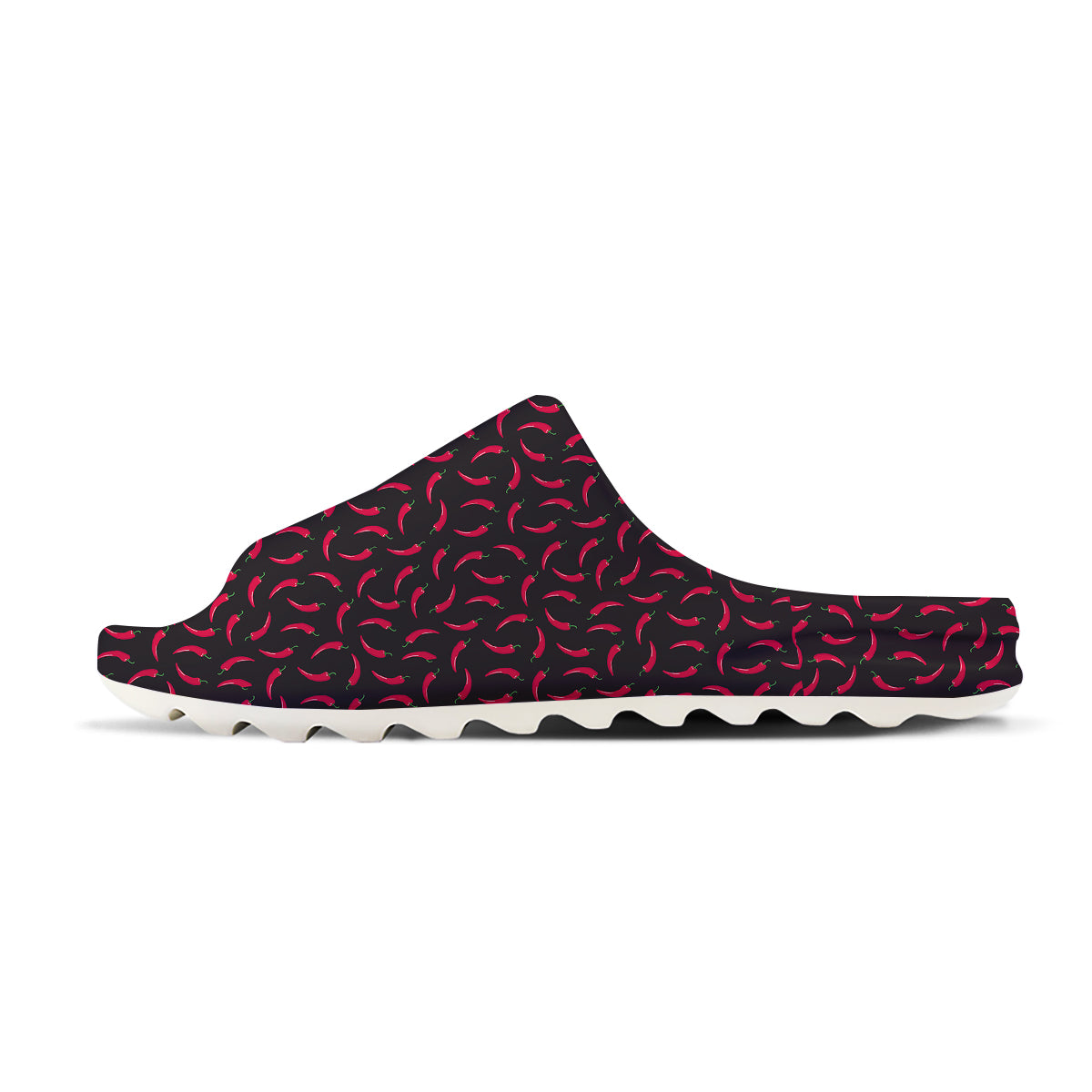 Black Chili Pepper Print Pattern Sandals-grizzshop