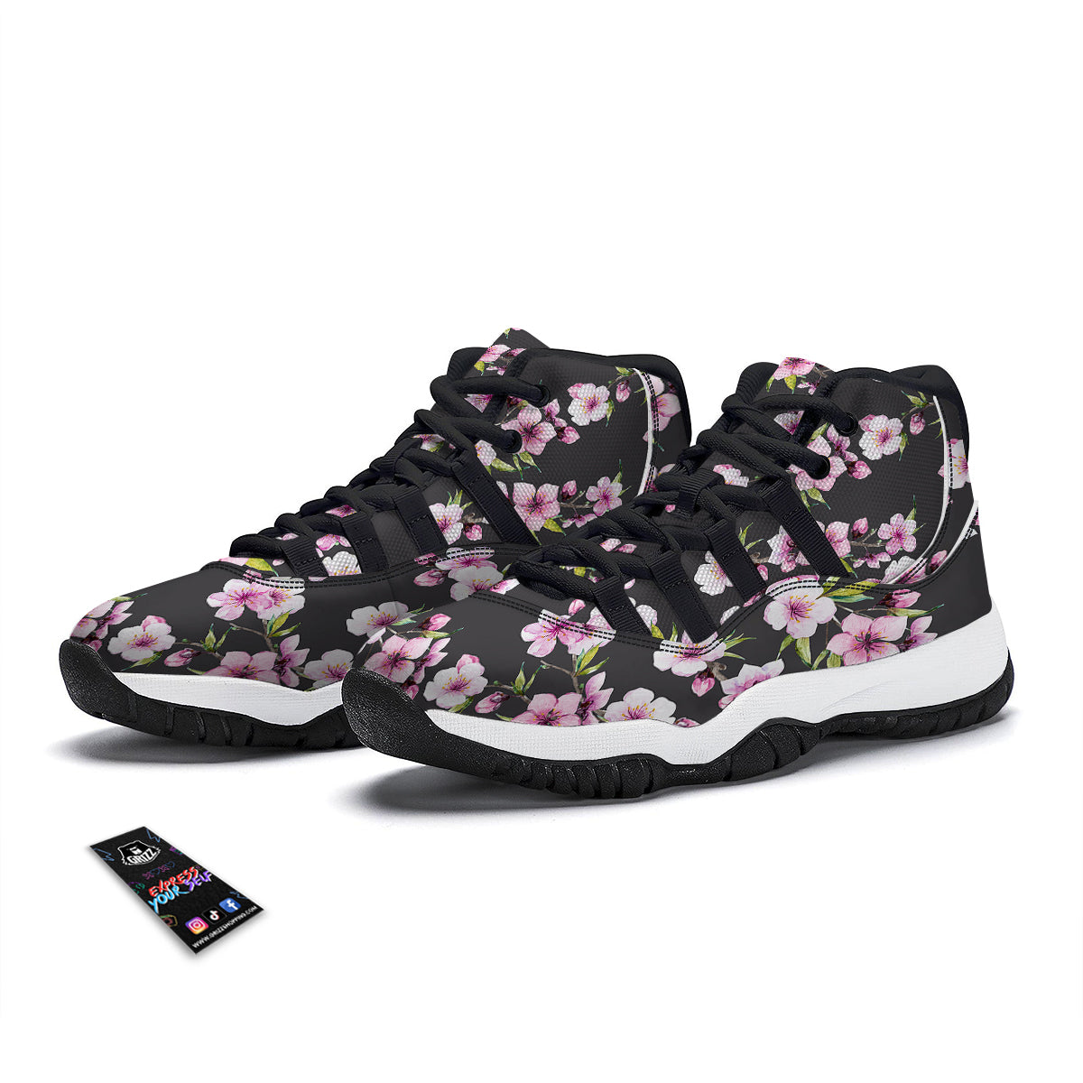 Black Coffin Red Print Pattern Black Bball Shoes-grizzshop