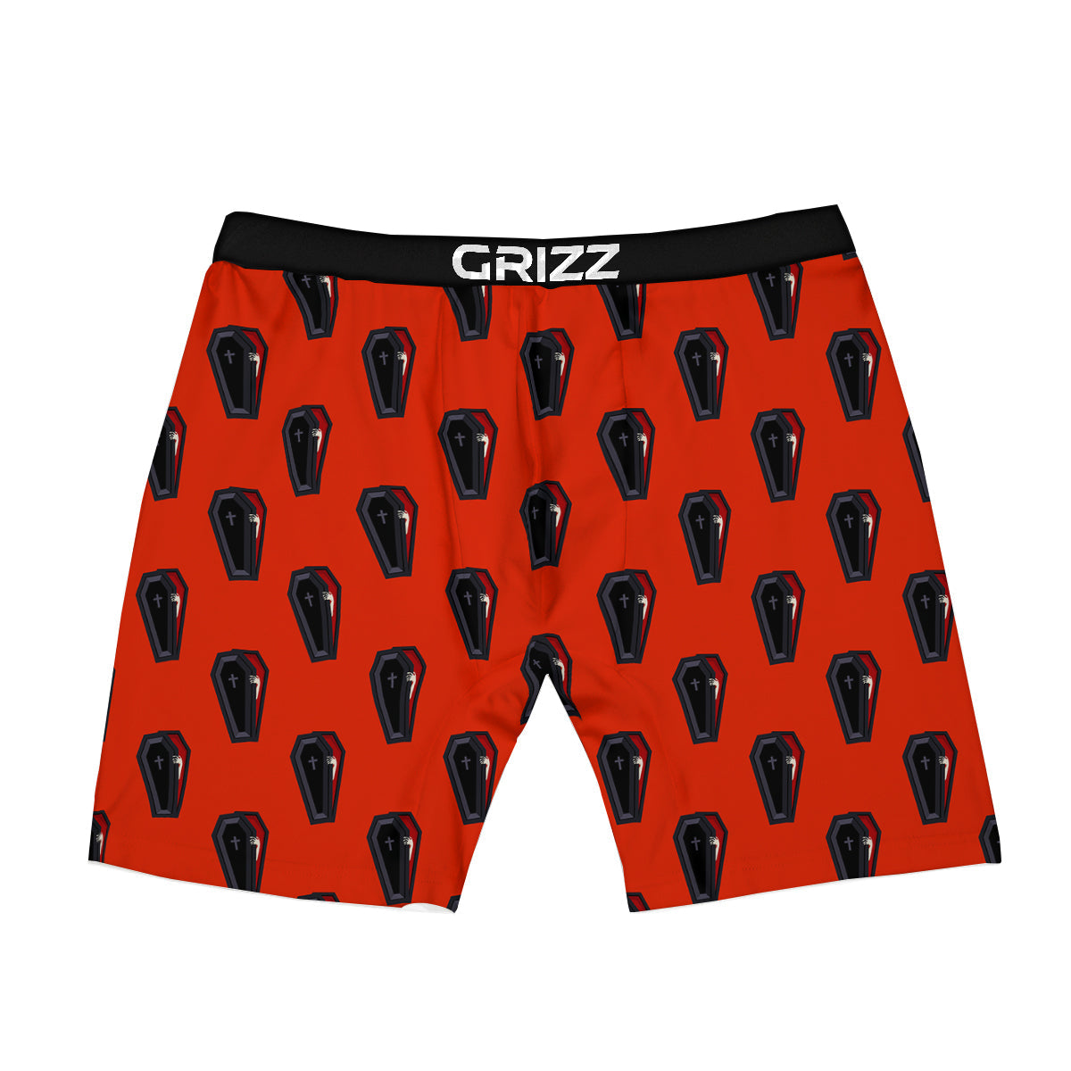 Black Coffin Red Print Pattern Boxer Briefs-grizzshop