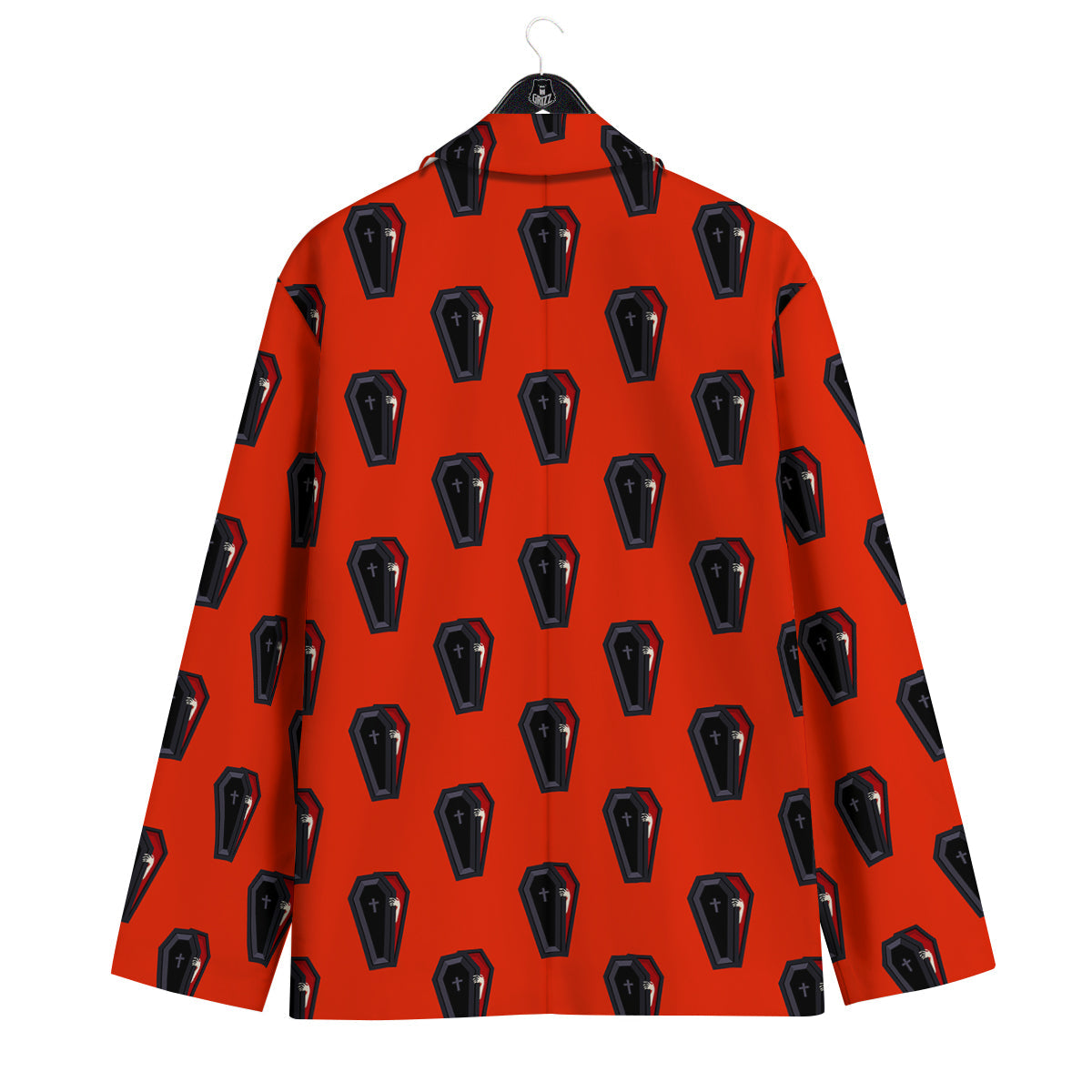 Black Coffin Red Print Pattern Men's Sport Coat-grizzshop