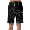 Black Cracked Marble Men's Shorts-grizzshop