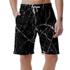 Black Cracked Marble Men's Shorts-grizzshop