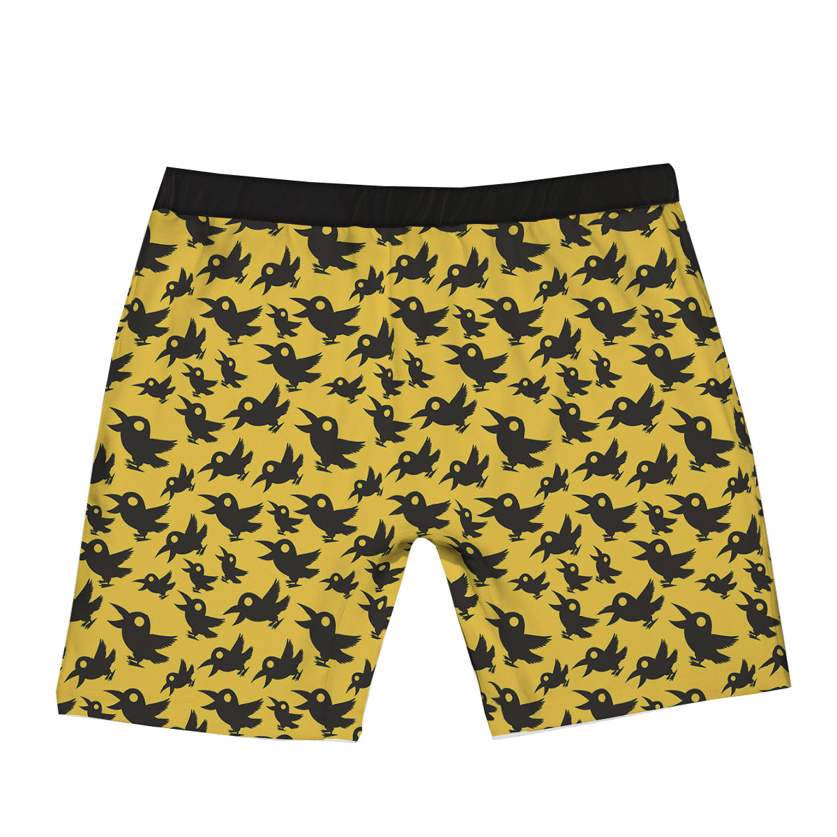 Black Crow Yellow Print Pattern Boxer Briefs-grizzshop