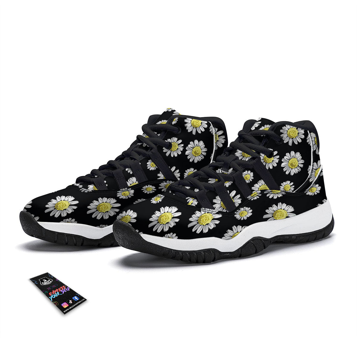 Black Daisy Black Bball Shoes-grizzshop