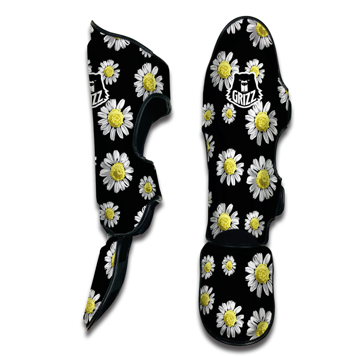 Black Daisy Muay Thai Shin Guards-grizzshop