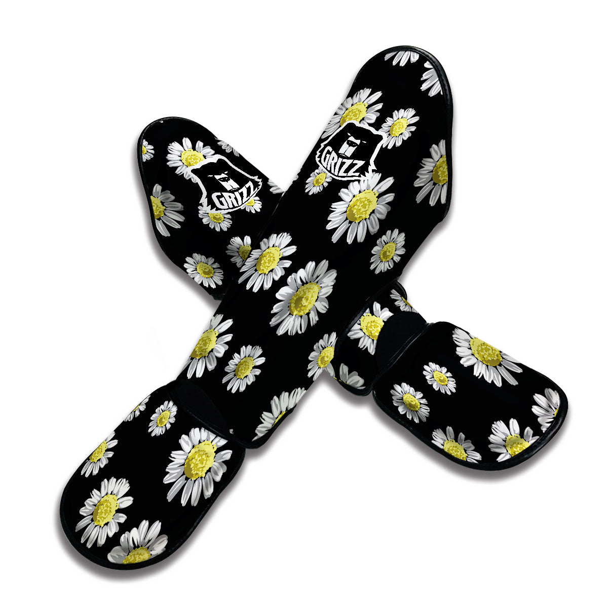 Black Daisy Muay Thai Shin Guards-grizzshop