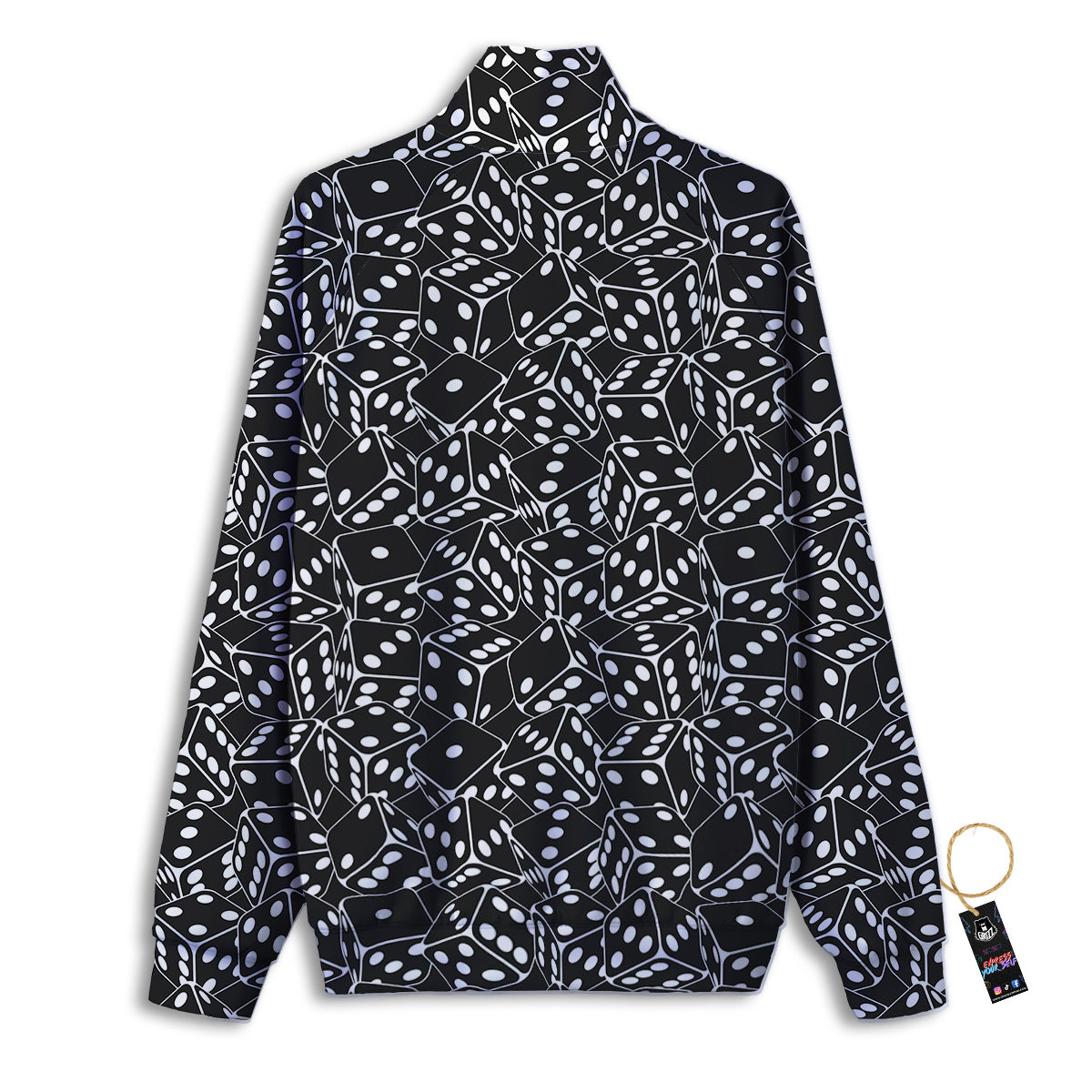 Black Dice Casino Print Pattern Track Jacket-grizzshop