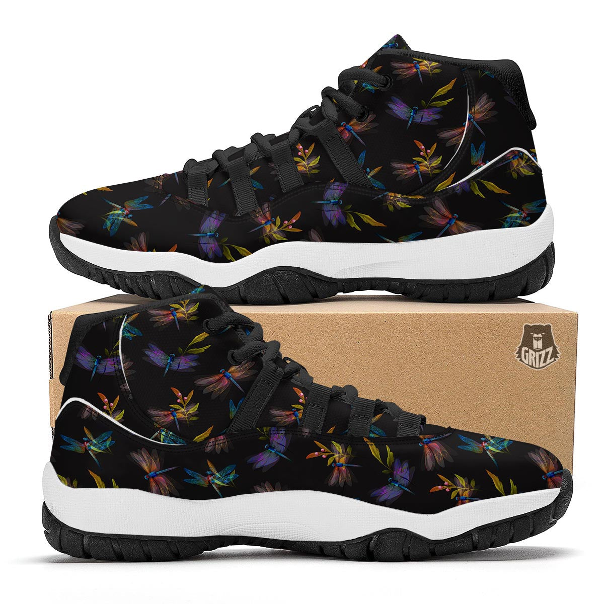 Black Dragonfly Black Bball Shoes-grizzshop