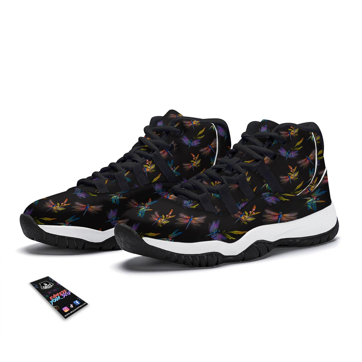 Black Dragonfly Black Bball Shoes-grizzshop