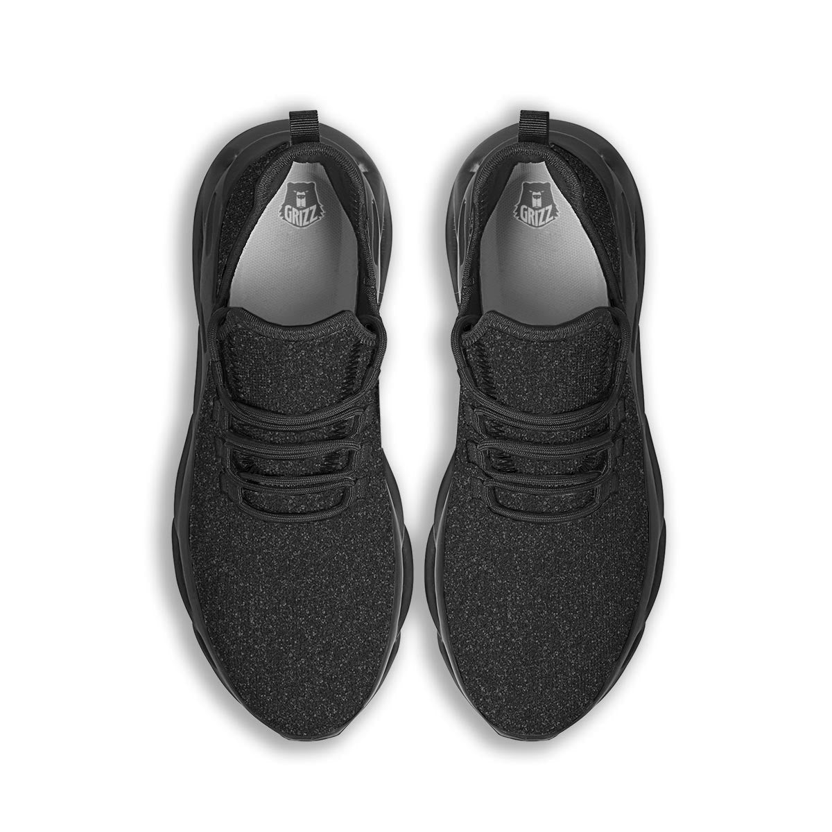 Black Glitter Artwork Print Black Running Shoes-grizzshop