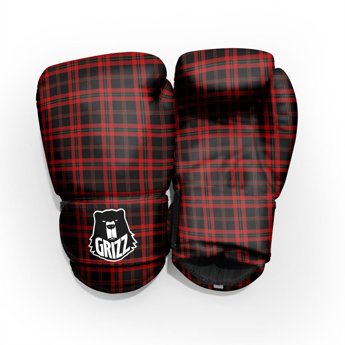 Black Green And Red Tartan Print Pattern Pro Boxing Glove
