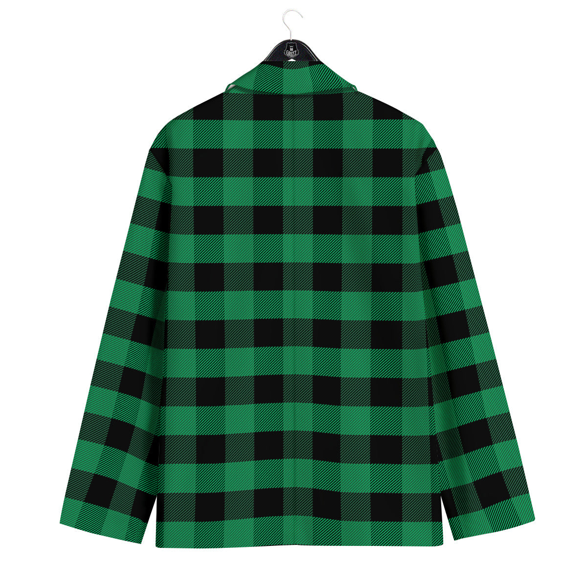 Black Green Buffalo Check And UFO Print Pattern Men's Sport Coat-grizzshop