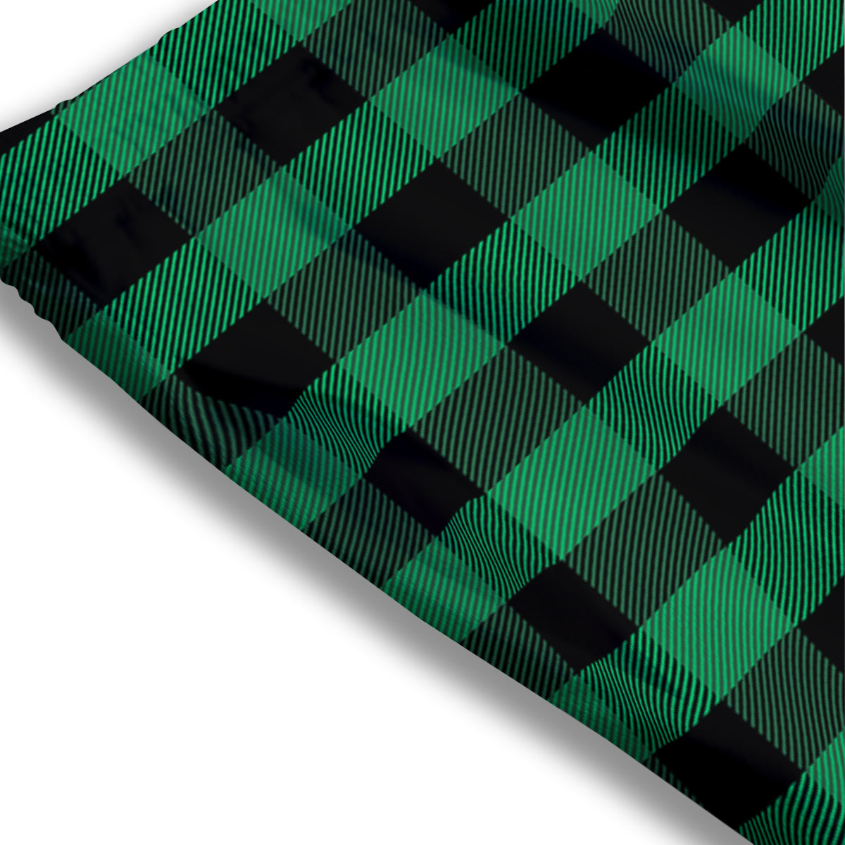 Black Green Buffalo Check And UFO Print Pattern Mesh Shorts