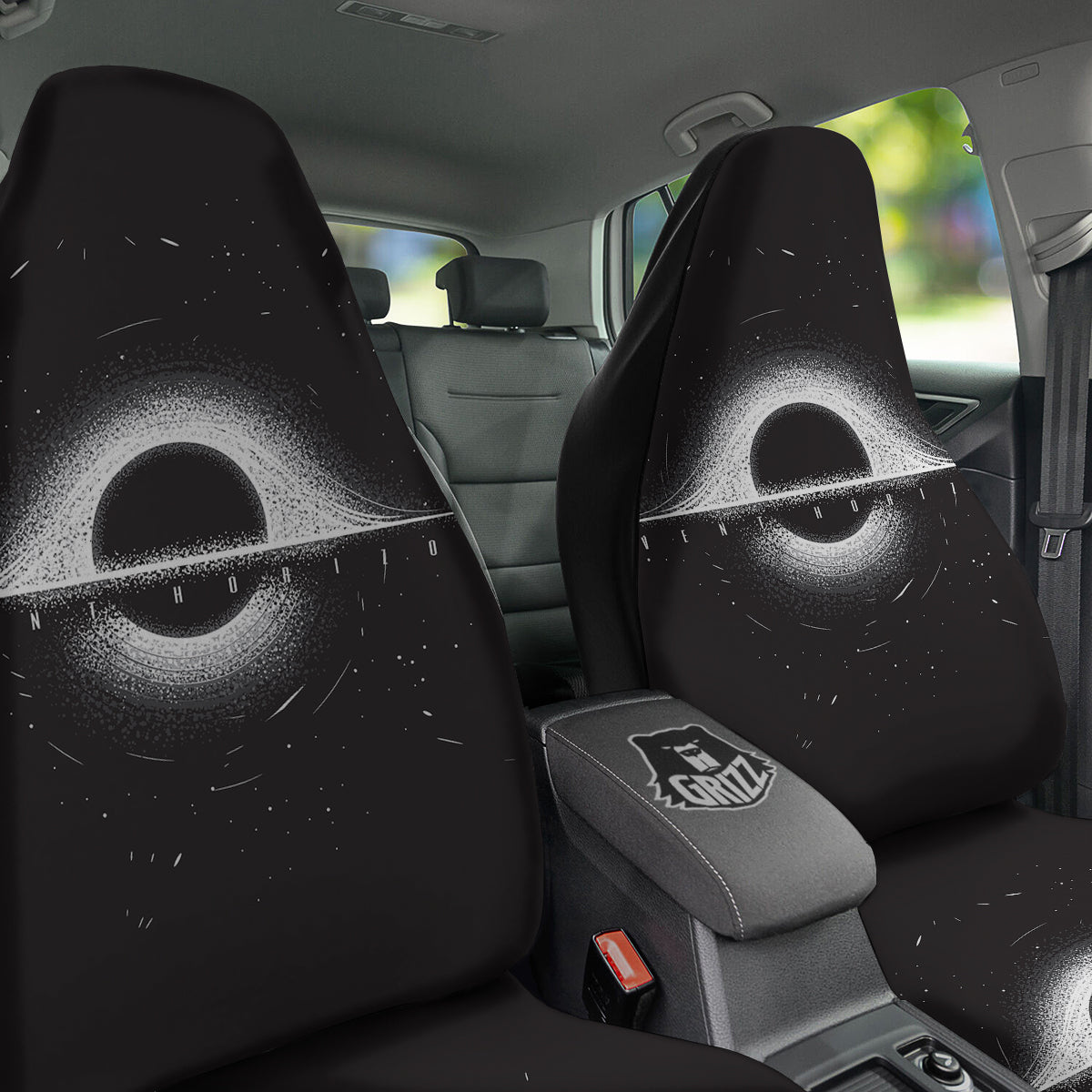 Black Hole Monochrome Print Car Seat Covers-grizzshop