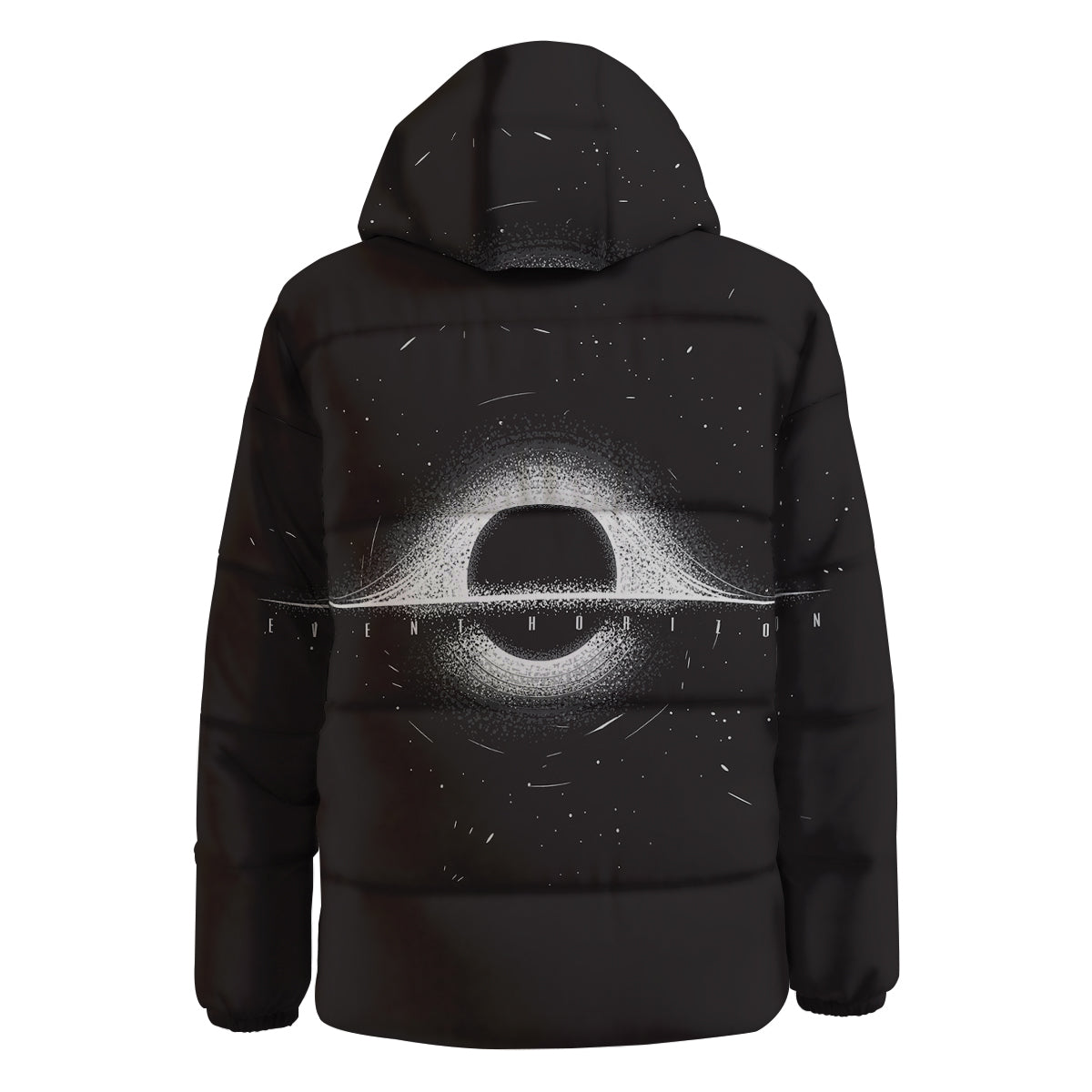 Black Hole Monochrome Print Down Jacket-grizzshop