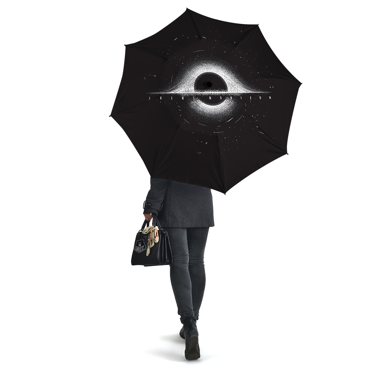 Black Hole Monochrome Print Umbrella-grizzshop