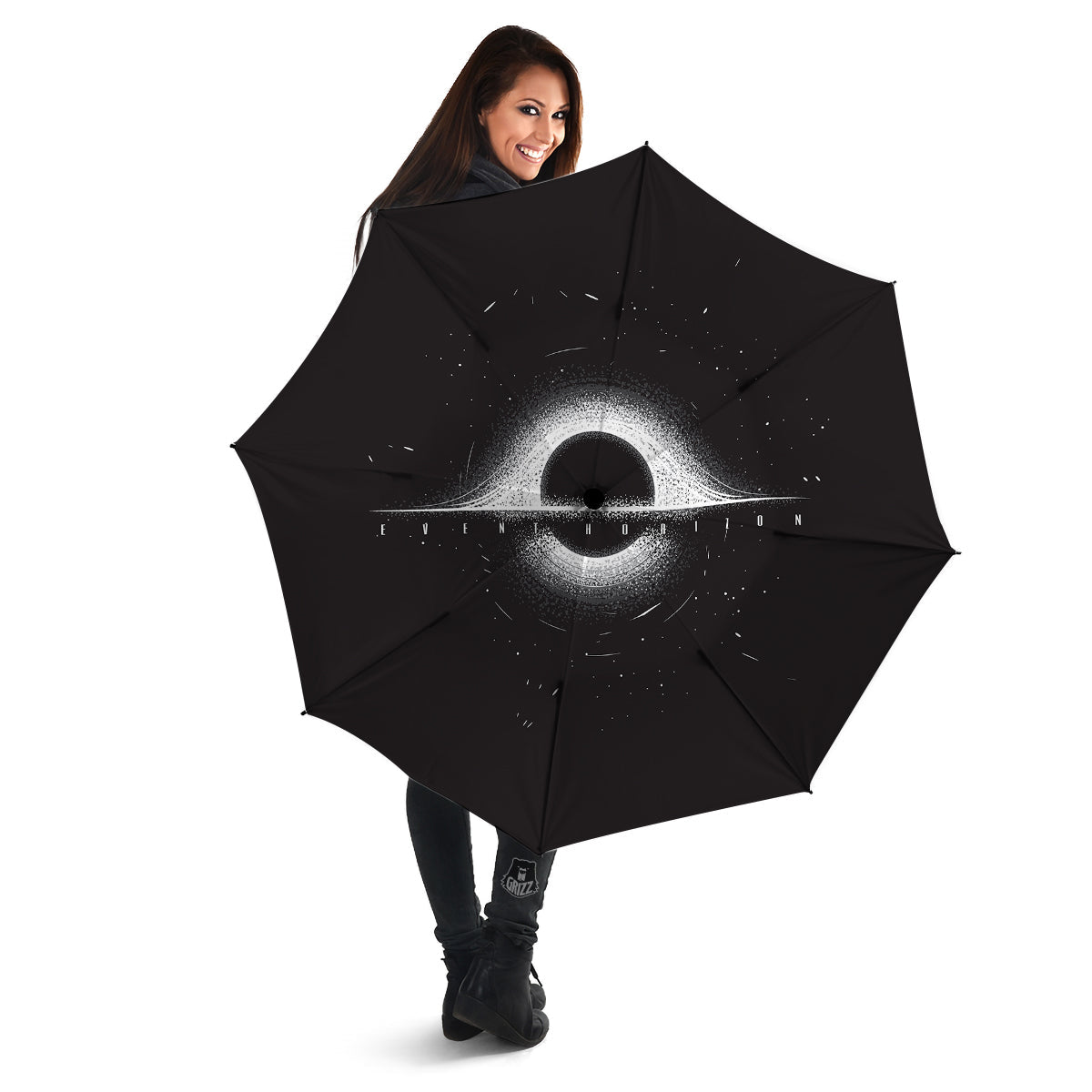 Black Hole Monochrome Print Umbrella-grizzshop