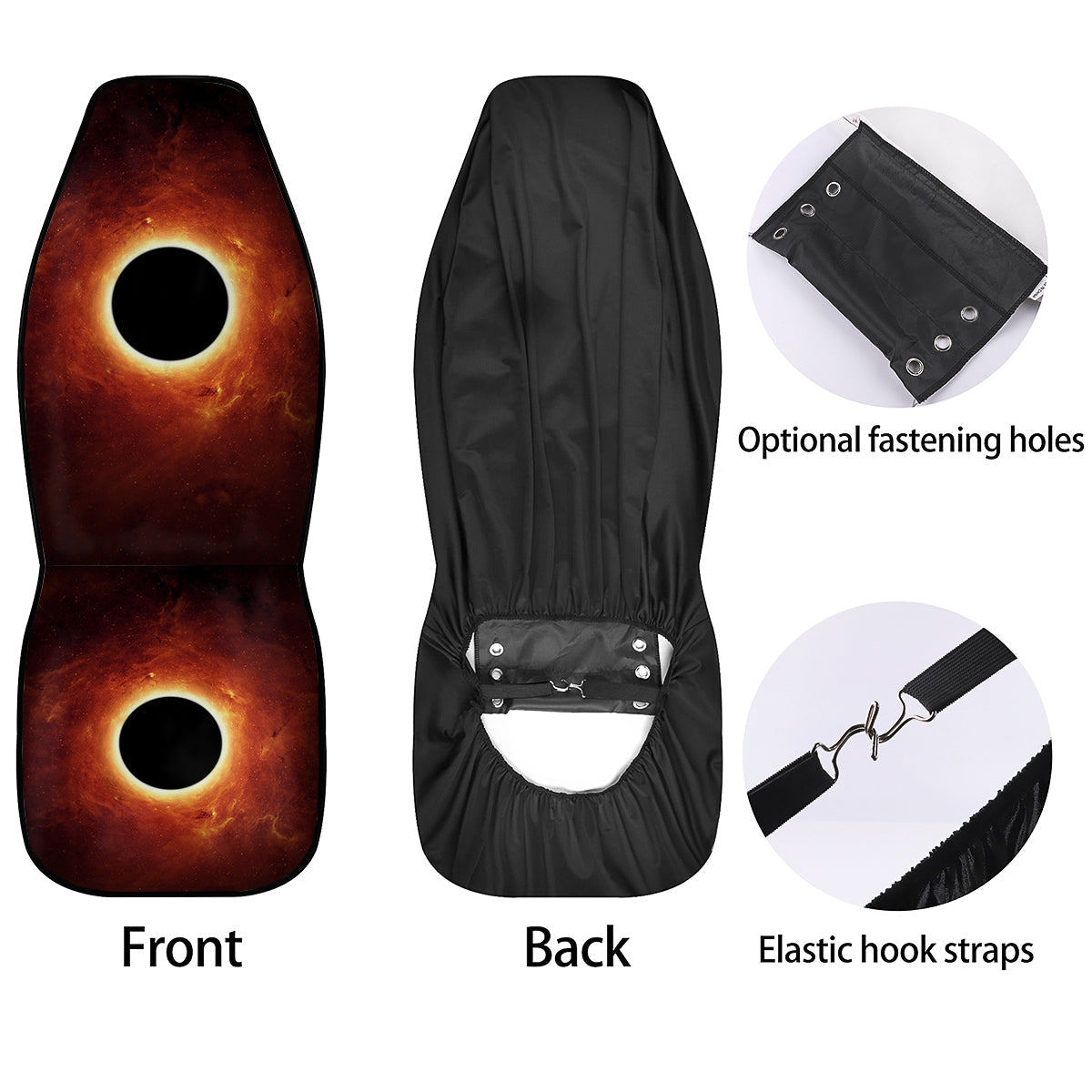 Black Hole Scientific Print Car Seat Covers-grizzshop