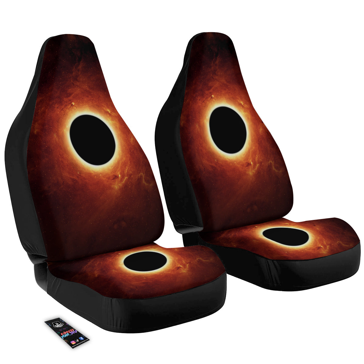 Black Hole Scientific Print Car Seat Covers-grizzshop