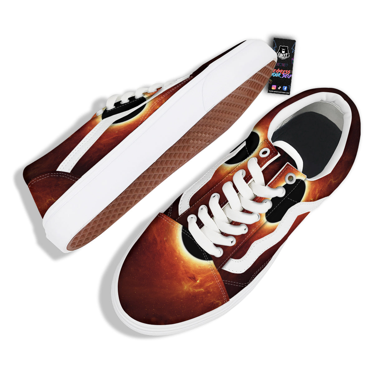 Black Hole Scientific Print Skate Shoes-grizzshop