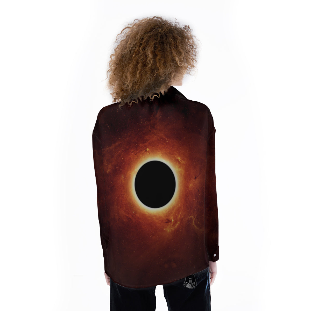 Black Hole Scientific Print Women's Long Sleeve Shirts-grizzshop