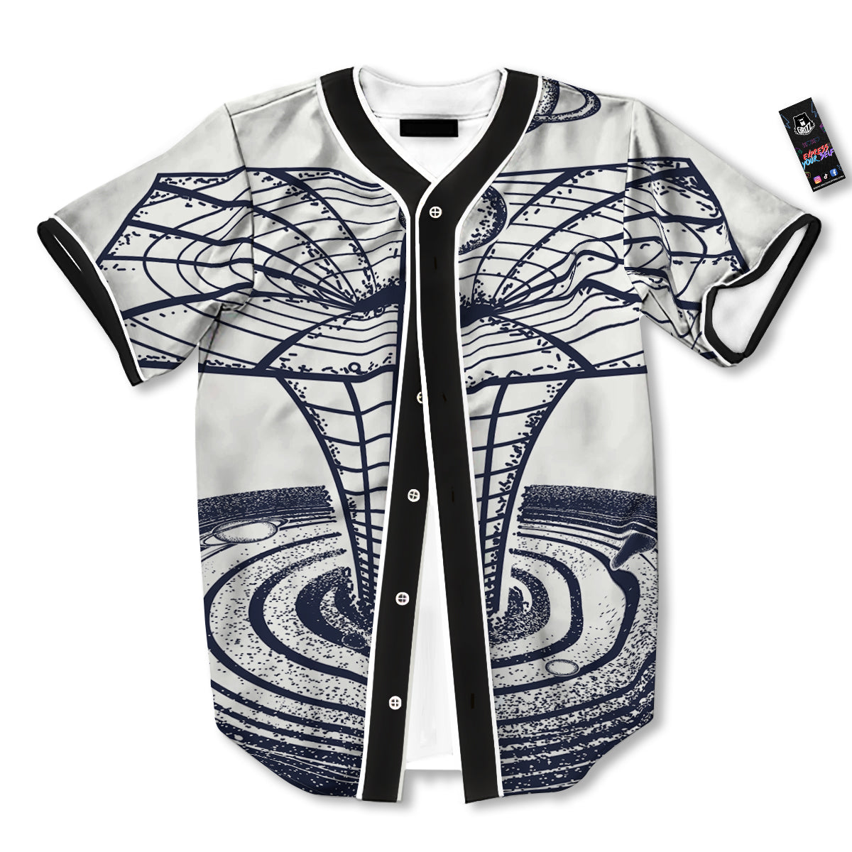 Black Hole Tattoo Print Baseball Jersey-grizzshop