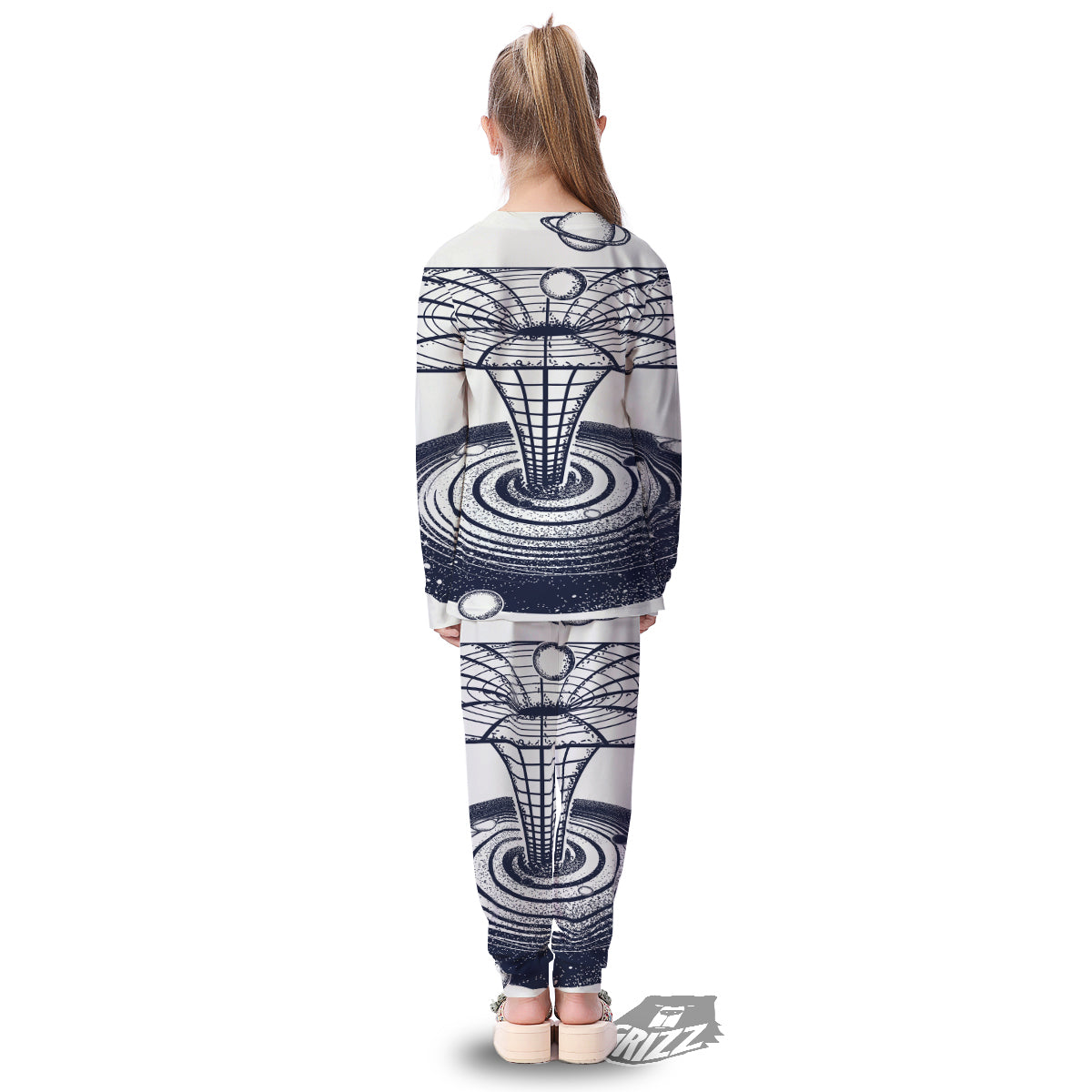 Black Hole Tattoo Print Kid's Pajamas-grizzshop