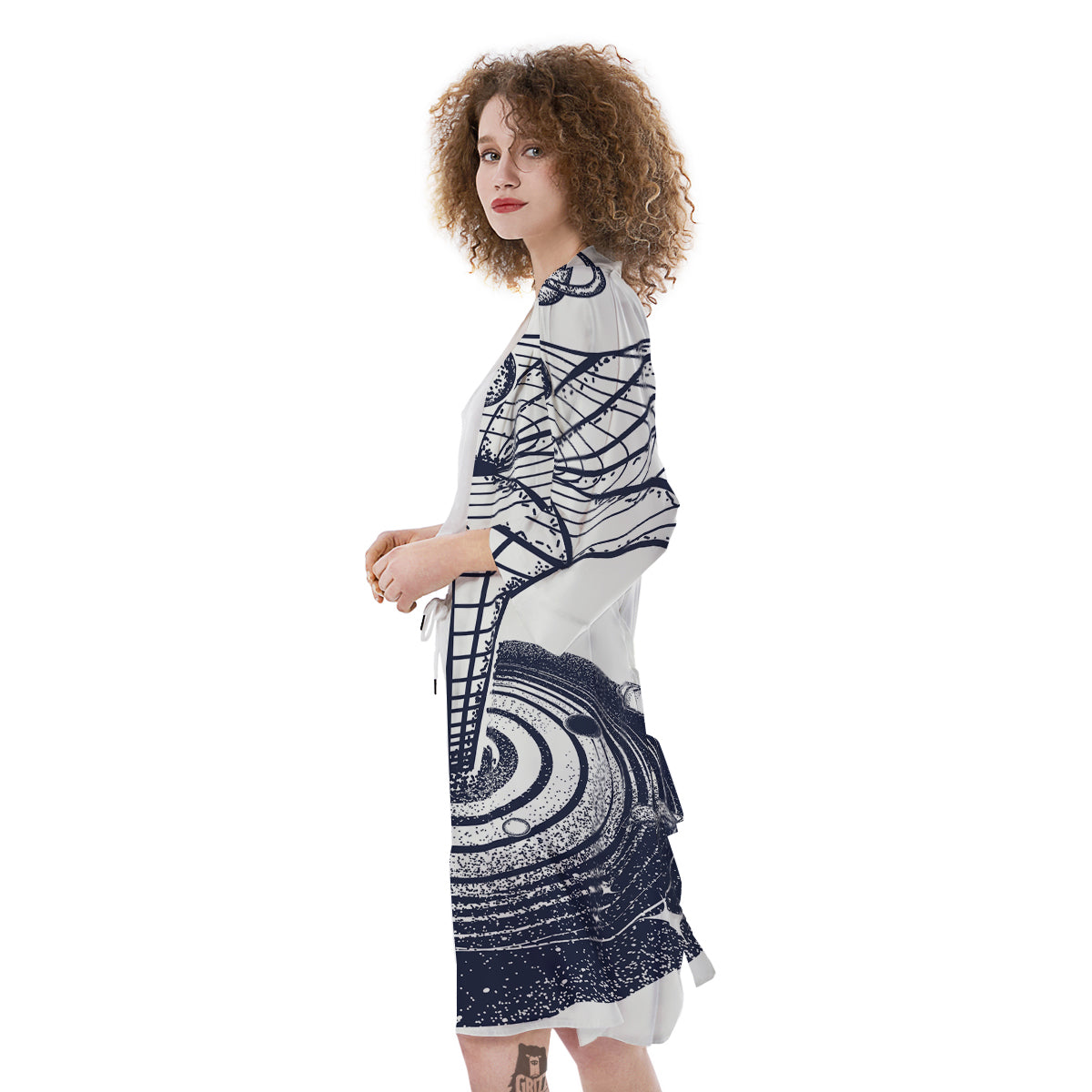 Black Hole Tattoo Print Kimono-grizzshop