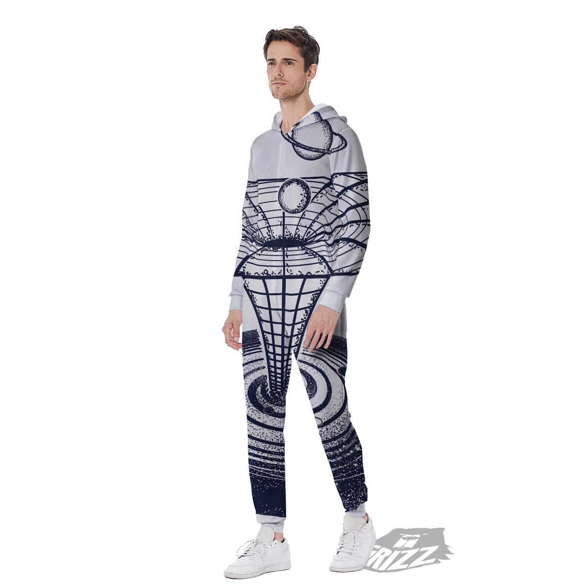Black Hole Tattoo Print Men's Jumpsuit-grizzshop