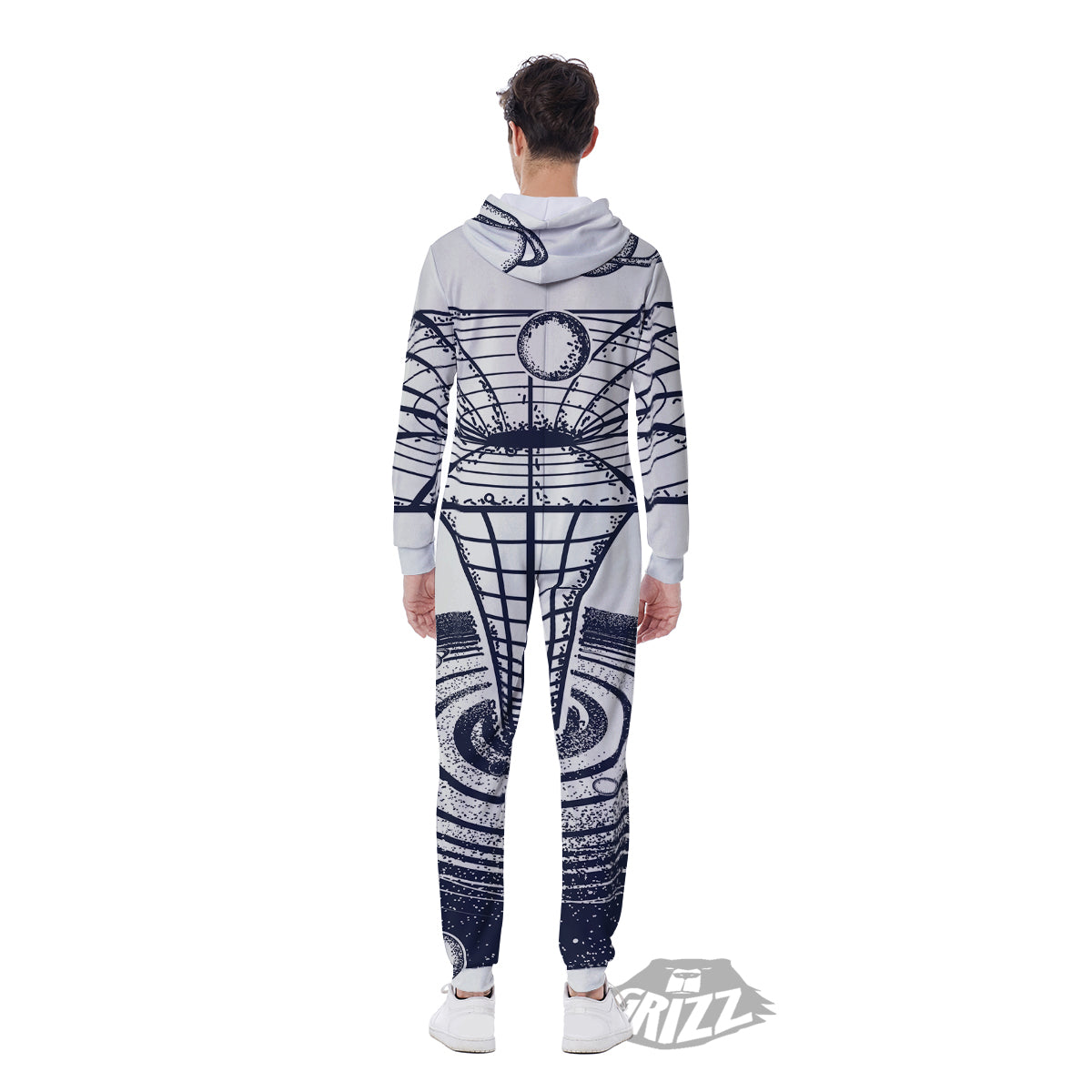 Black Hole Tattoo Print Men's Jumpsuit-grizzshop