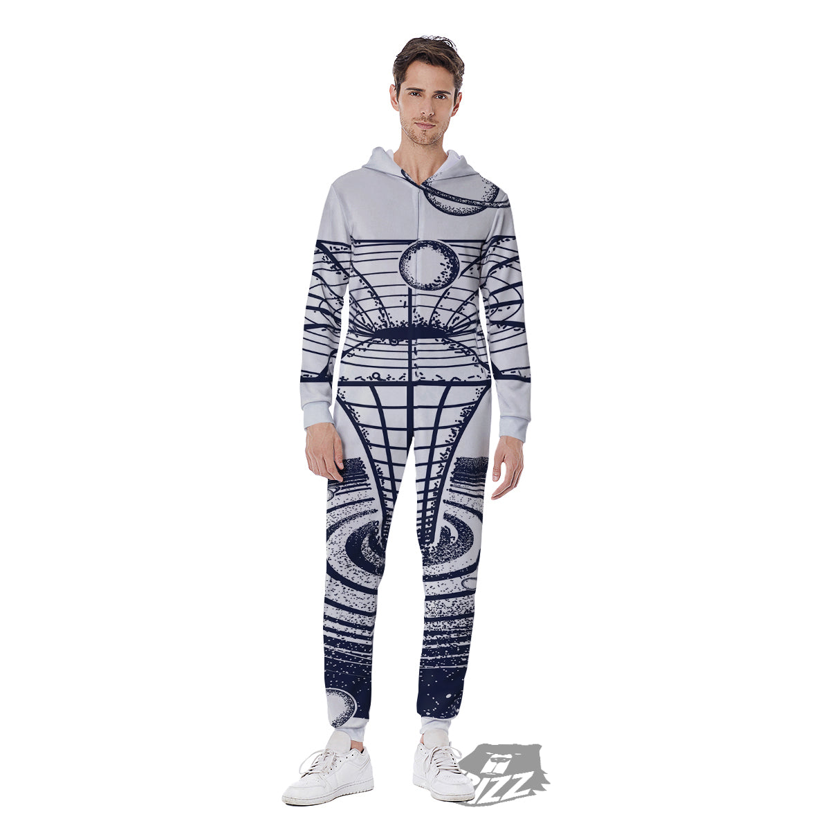 Black Hole Tattoo Print Men's Jumpsuit-grizzshop